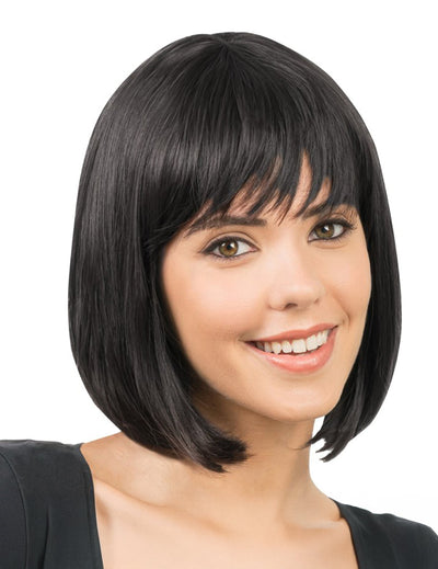 Perruque coiffable carrée noire luxe femme