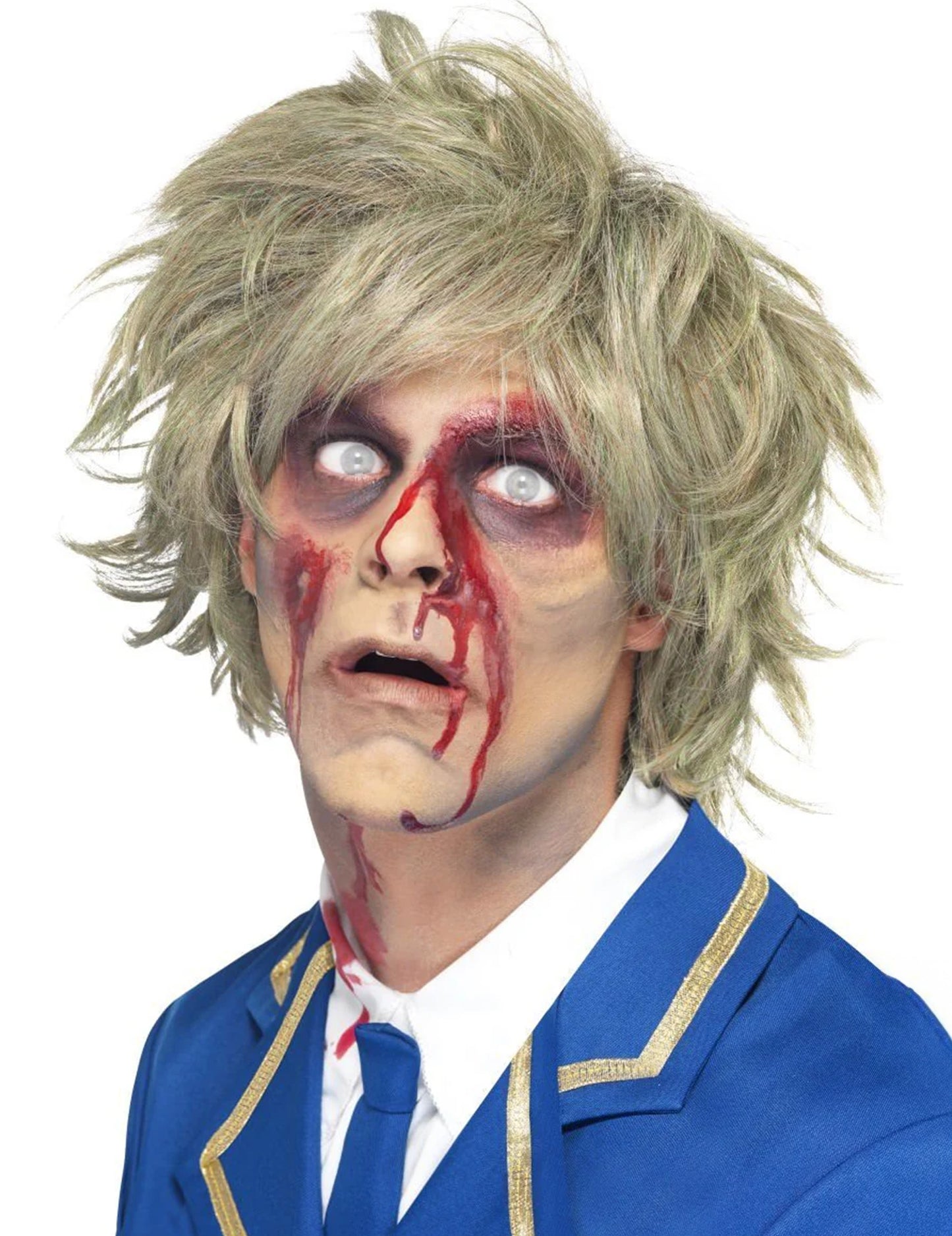 Perruque courte zombie pour homme blonde