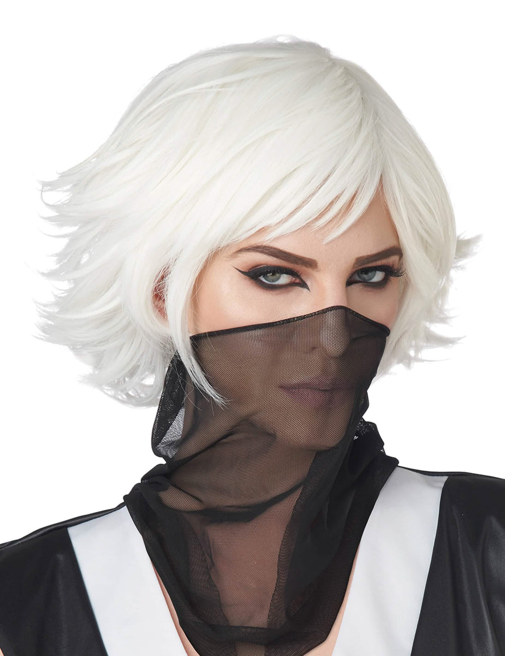 Lyhyt Cosplay-peruukki aikuiset valkoinen