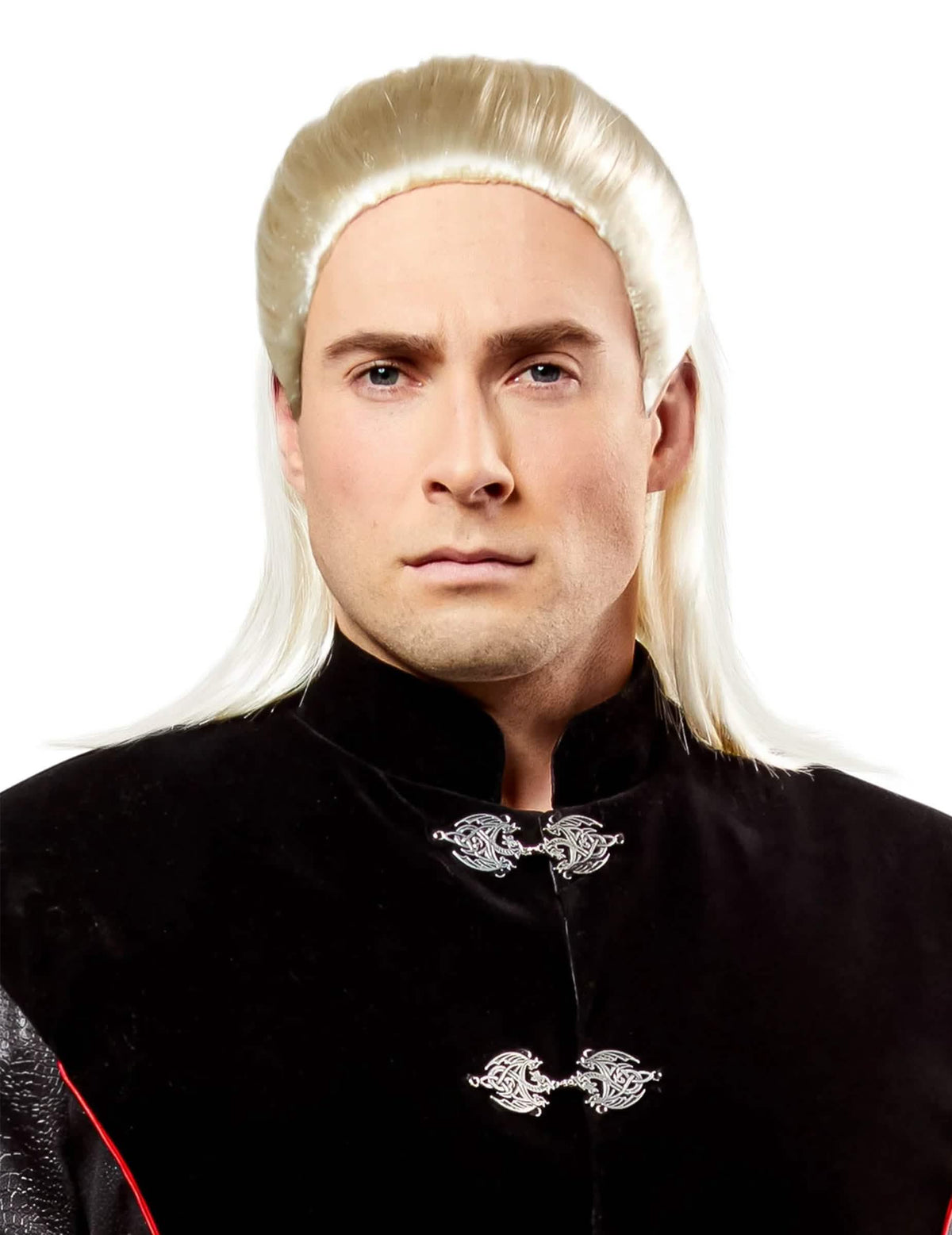 Perruque luxe Daemon Targaryen House of the dragon pour homme blonde platine