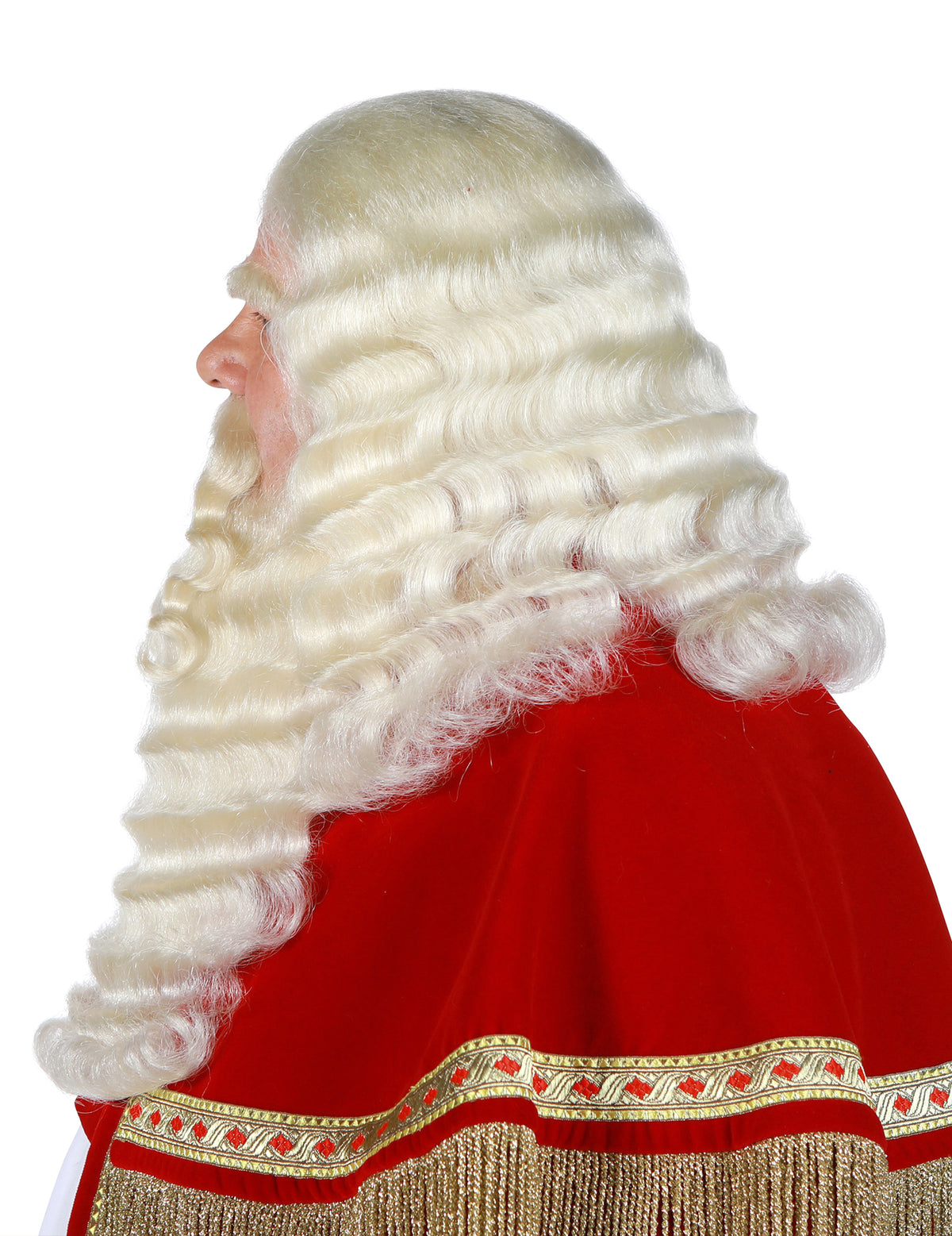 Ammattimainen Pyhän Nikolauksen peruukki ja parta jakinhärän karvasta