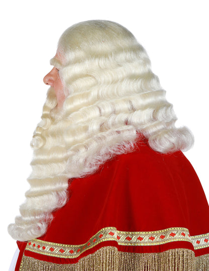 Ammattimainen Pyhän Nikolauksen peruukki ja parta jakinhärän karvasta