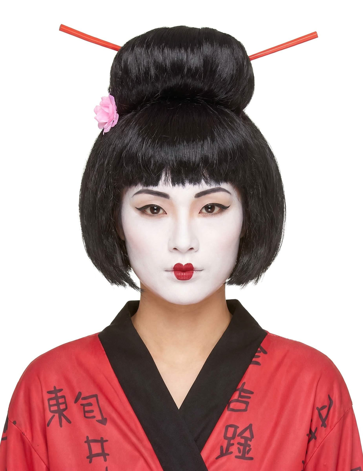 Naisten musta peruukki Geisha