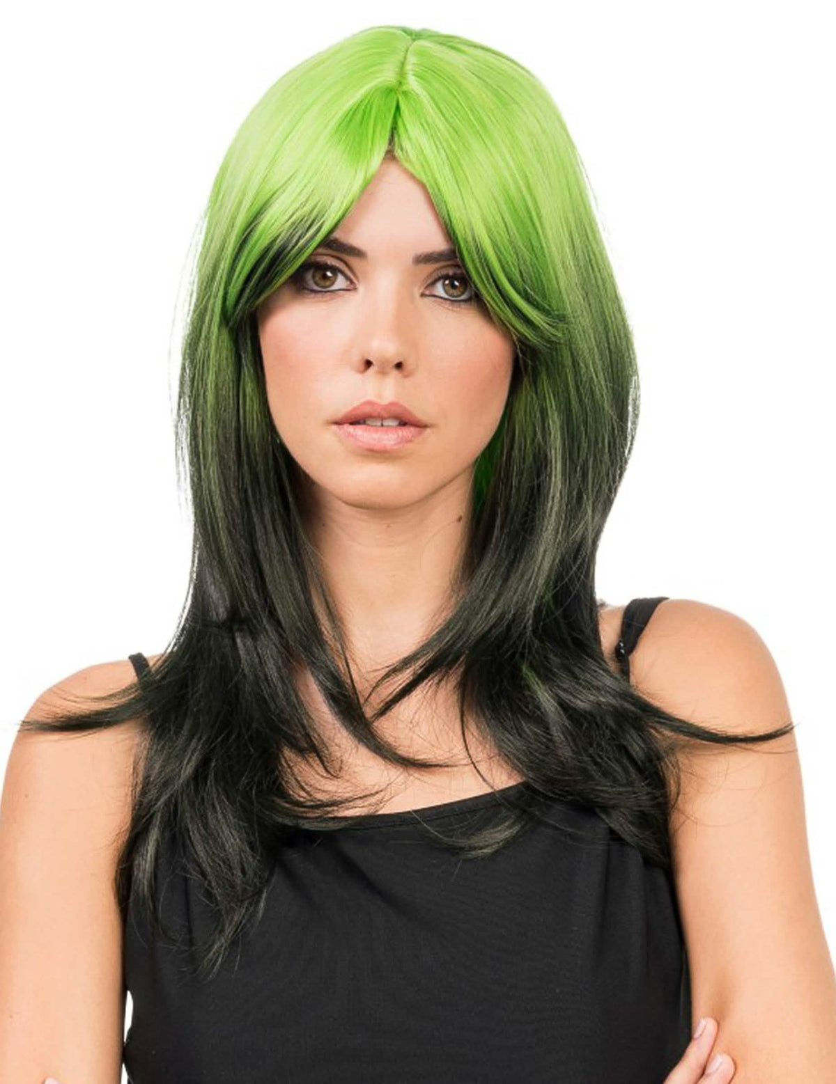 Perruque tie and dye pour adulte vert et noir