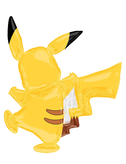 Vue de dos du ballon aluminium Pikachu Pokémon