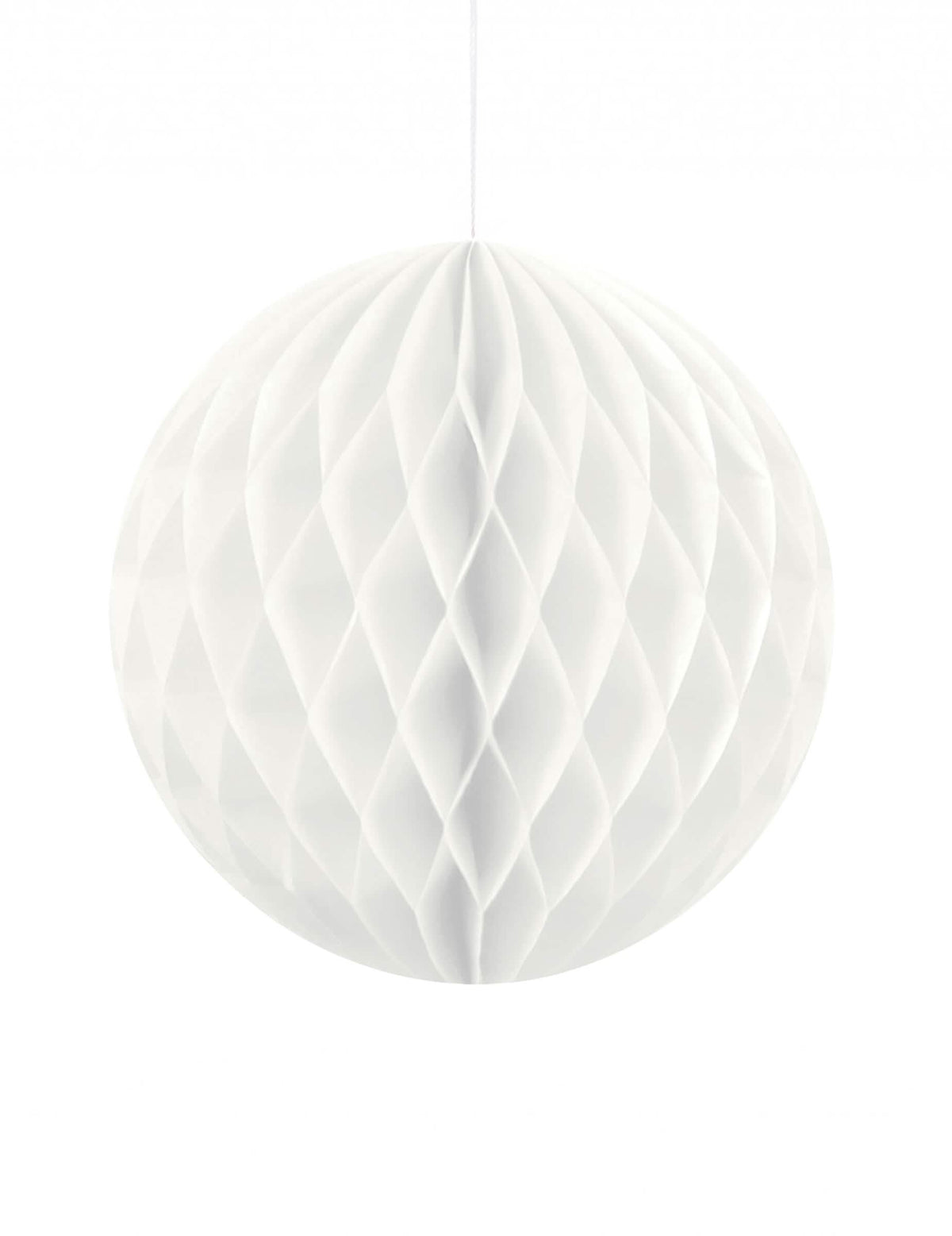 Boule en papier alvéolé pour déco de fête blanc