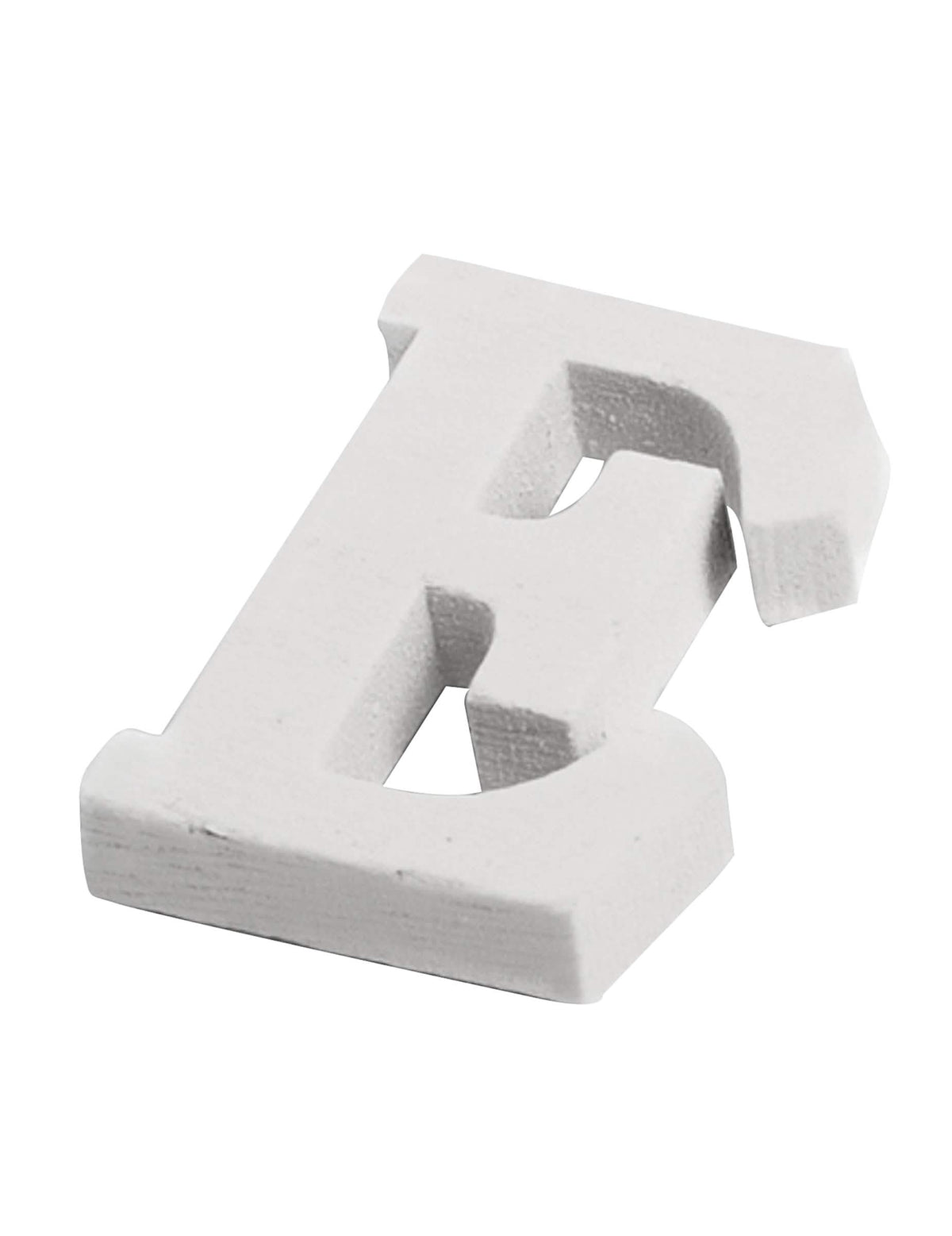 Petite lettre en bois e pour décoration de table blanc