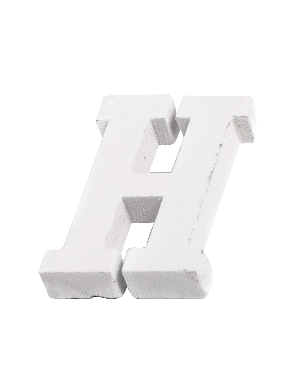Petite lettre h en bois pour décoration blanc