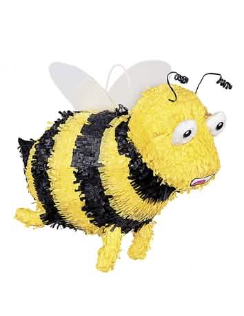 Piñata-mehiläiset lapsille, keltaisilla ja mustilla raidoilla