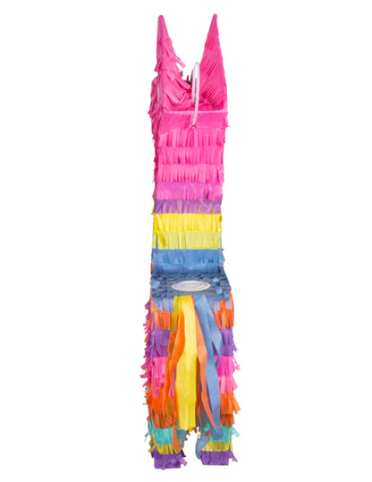 Vue de dos de la piñata lama multicolore