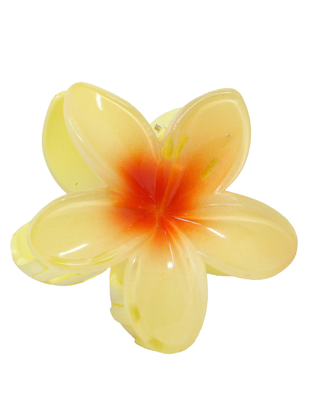 Vue de face de la pince à cheveux fleur de vahiné