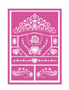 Pochoirs de maquillage princesse rose et blanc avec motifs de diadème et de cœur