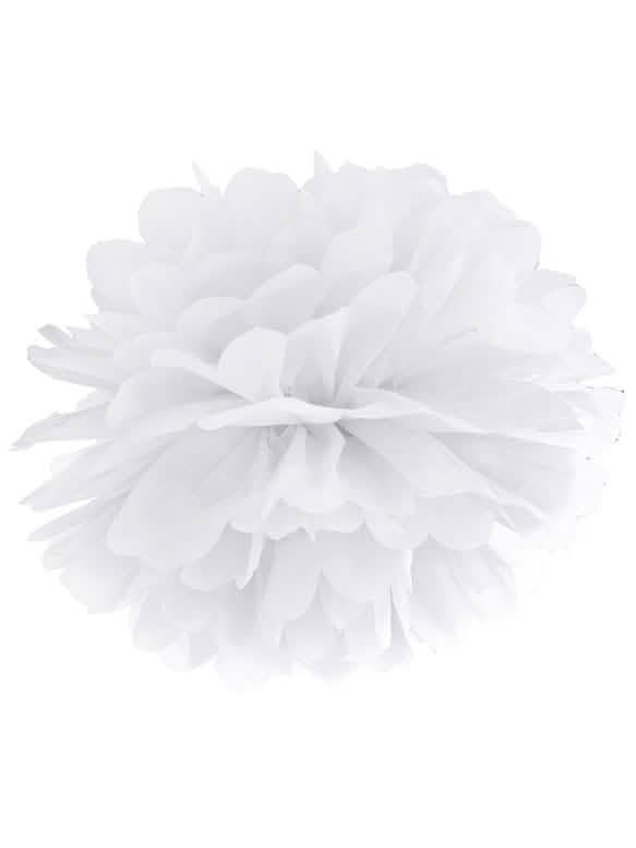 Pompon à suspendre en papier blanc