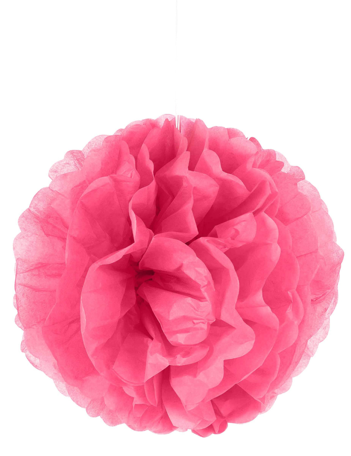 Pompon à suspendre en papier pour décoration fuchsia