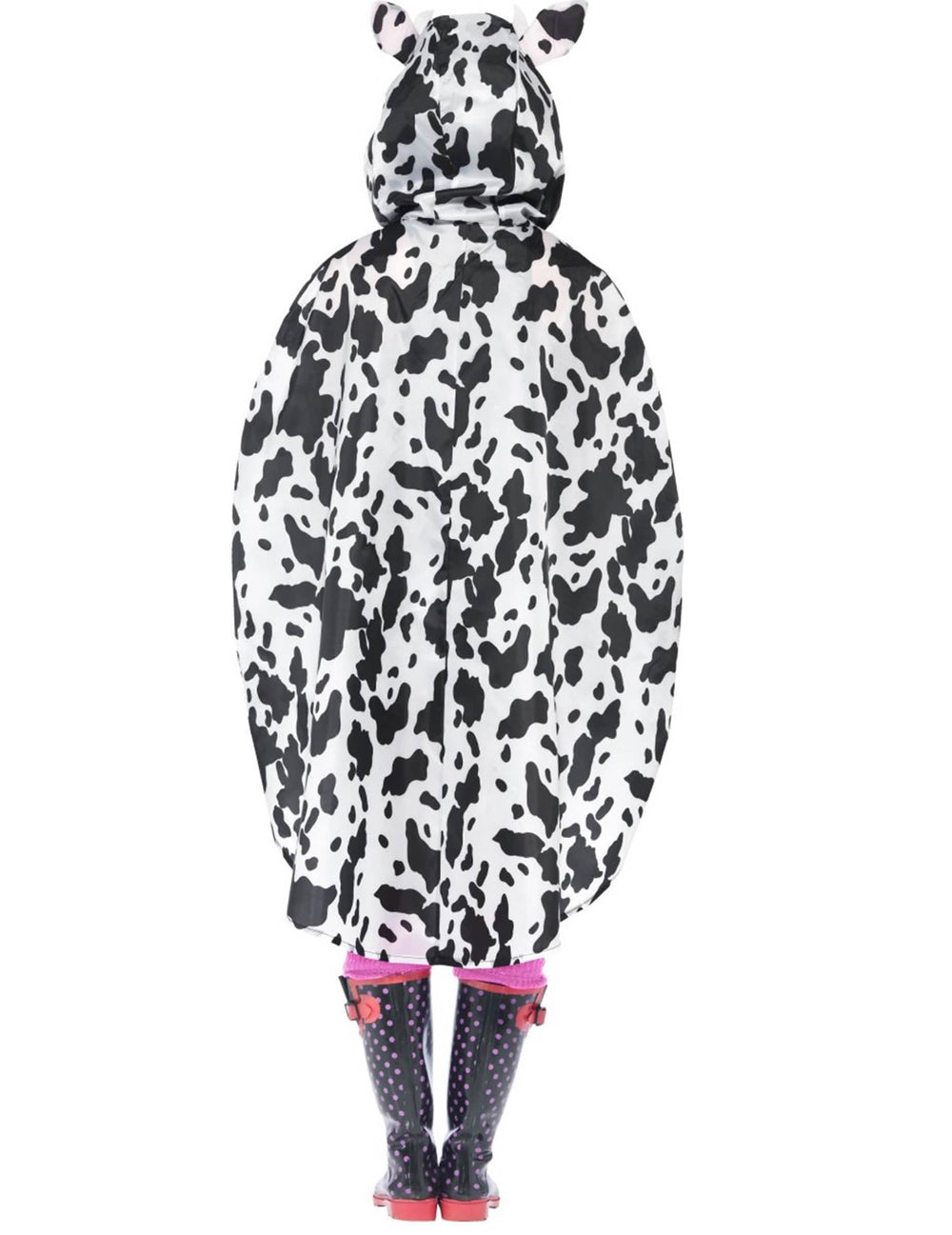 Vue de dos du poncho vache pour adulte