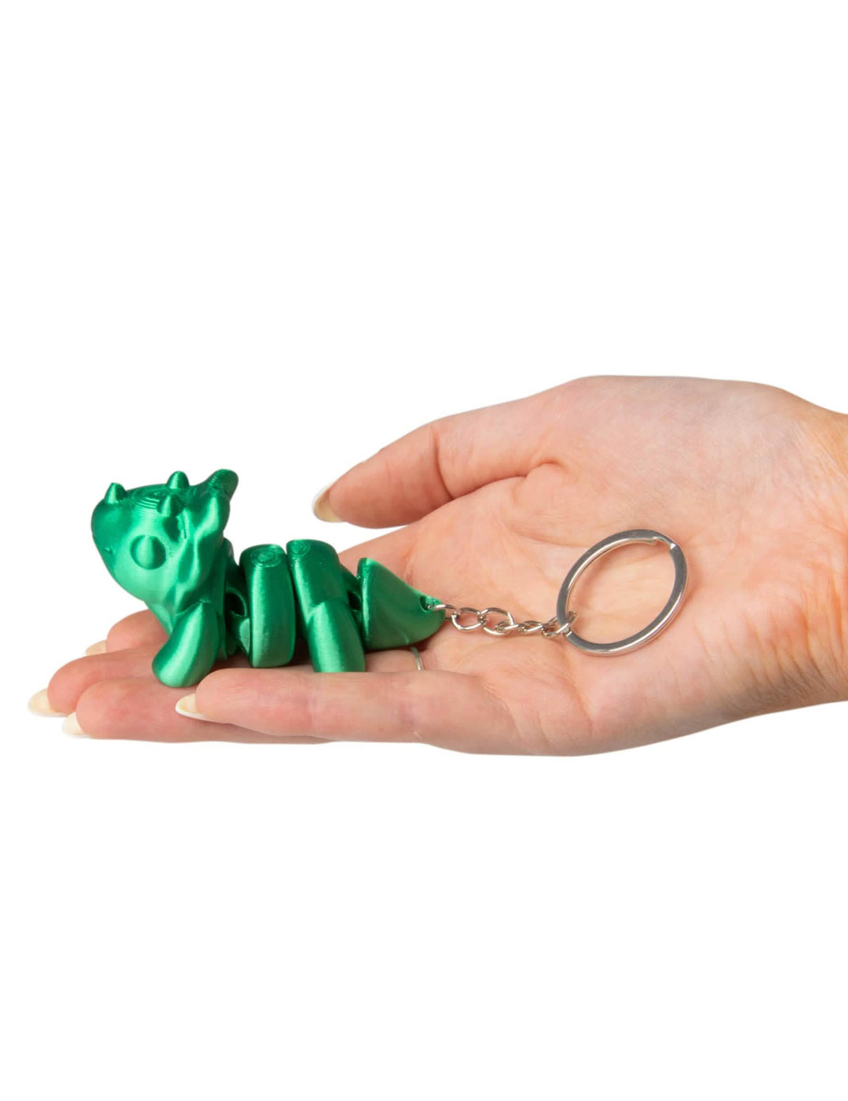 Figurine de triceratops vert du porte-clés petits animaux colorés et articulés