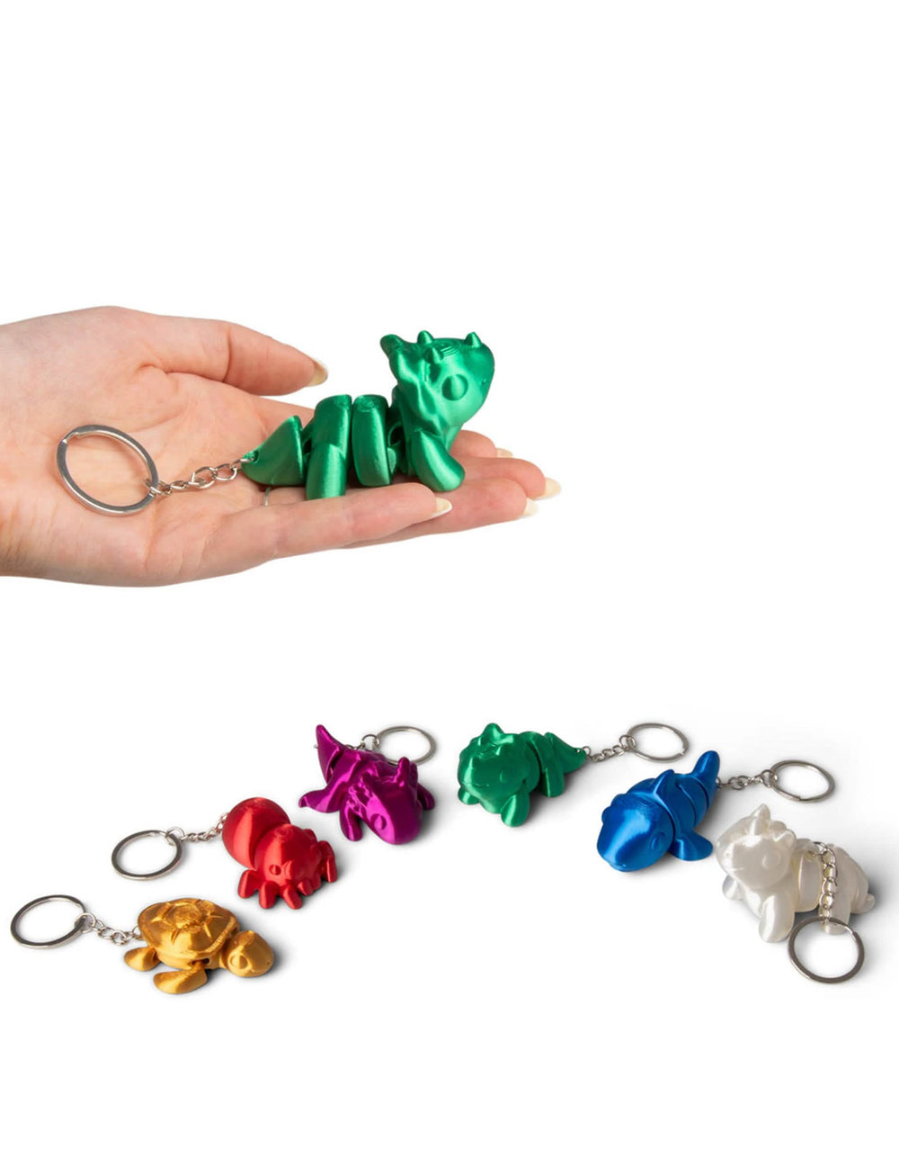 Porte-clés petits animaux colorés et articulés