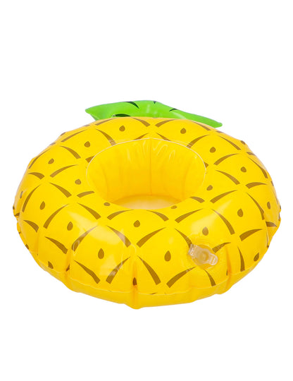 Vue de trois-quart du porte-gobelet gonflable ananas