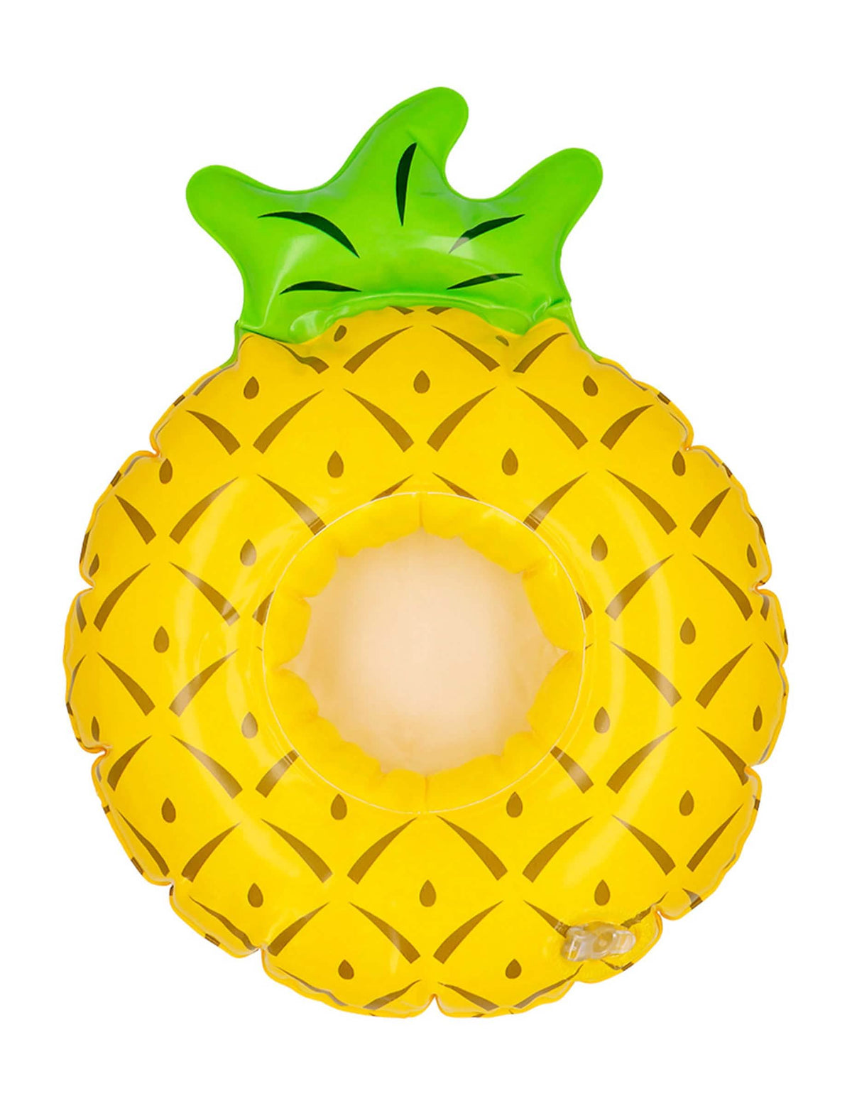 Vue de dessus du porte-gobelet gonflable ananas