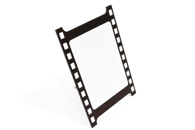Porte menu cinéma noir en bois bobine