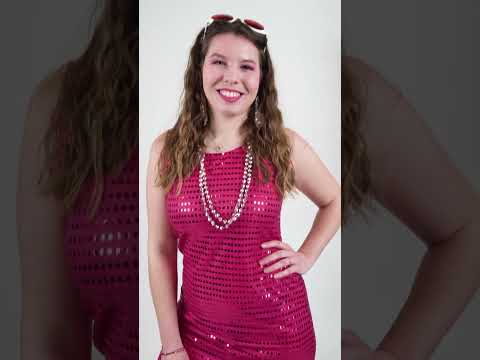 Déguisement Disco Fuchsia à Sequins Femme