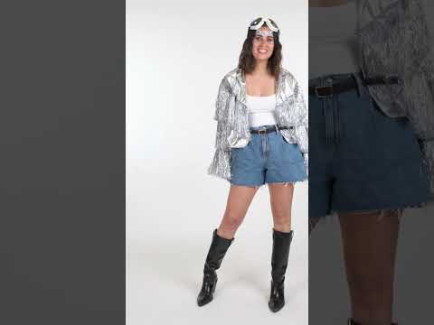Veste à franges argentées femme