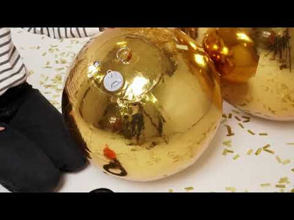 Ballon géant boule miroir argentée 90 cm