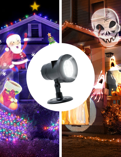 Projecteur silhouettes led Noël et Halloween pour extérieur noir
