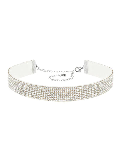 Valkoinen strassi-choker aikuisille