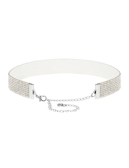Valkoinen strassi-choker aikuisille