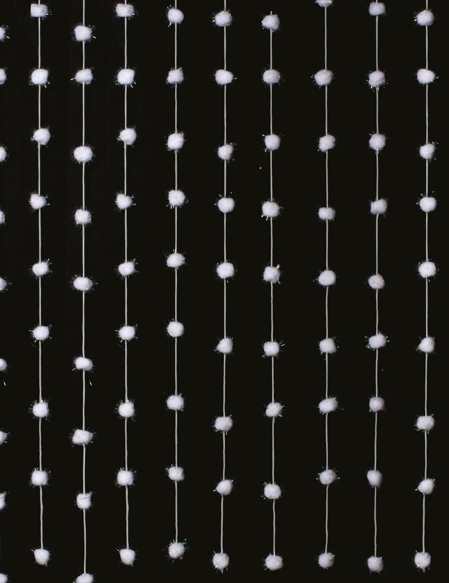 Rideau boules de coton pour décoration blanc