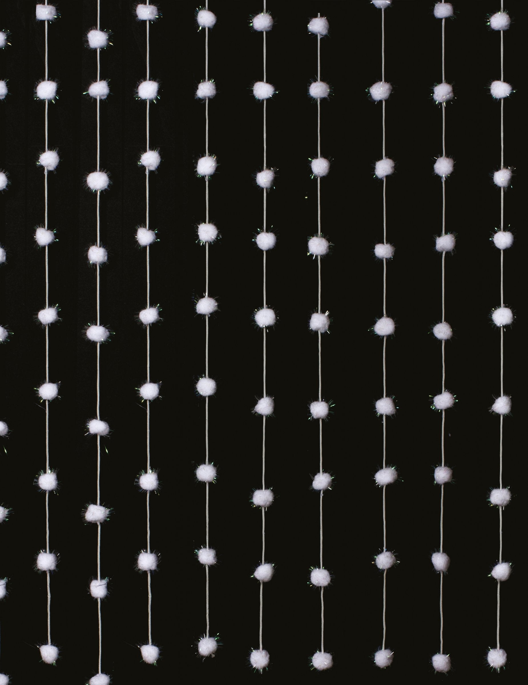 Rideau boules de coton pour décoration blanc