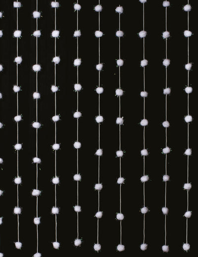 Rideau boules de coton pour décoration blanc