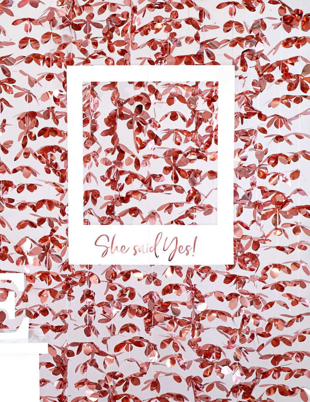 Cadre décoratif She said Yes! du rideau de fleurs aluminium pour fête