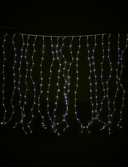 Rideau lumineux blanc froid pour décoration 90 led 8 modes
