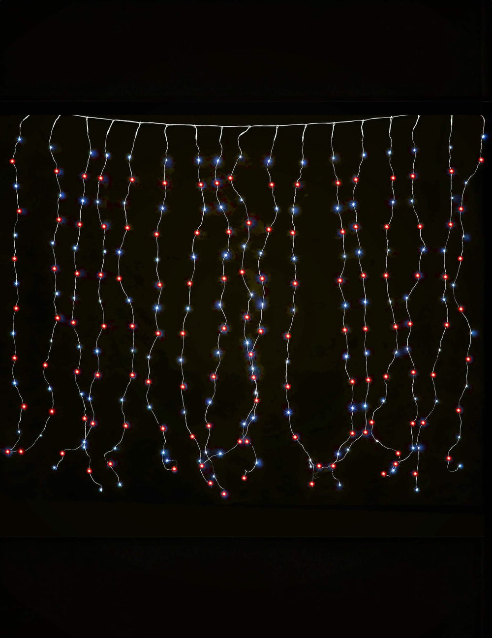Rideau lumineux multicolore pour fête 90 LED rouge et bleu