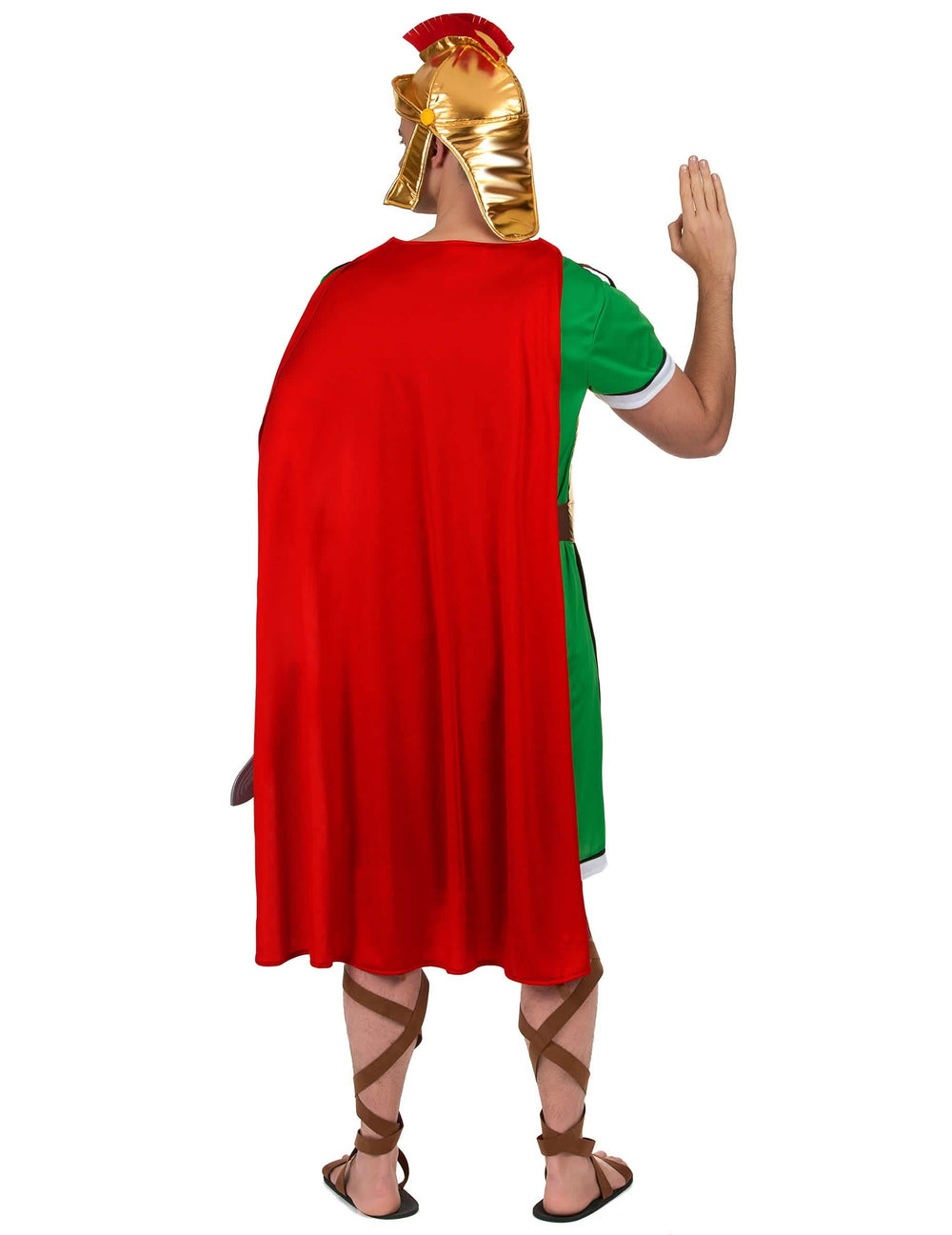 Roomalaisen centurionin miesten naamiaisasun takaa kuvattu näkymä