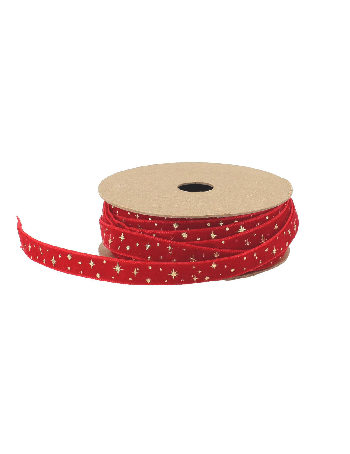 Tähtinauha, punainen sametti ja kulta 1 cm x 3 m