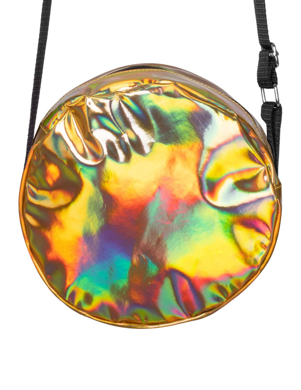 Sac porté du sac à bandoulière rond holographique pour adulte doré