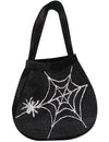 Sac araignée et toile pour adulte noir et argenté pailleté