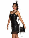 Sac charleston années 20 pour femme noir à paillettes et plumes