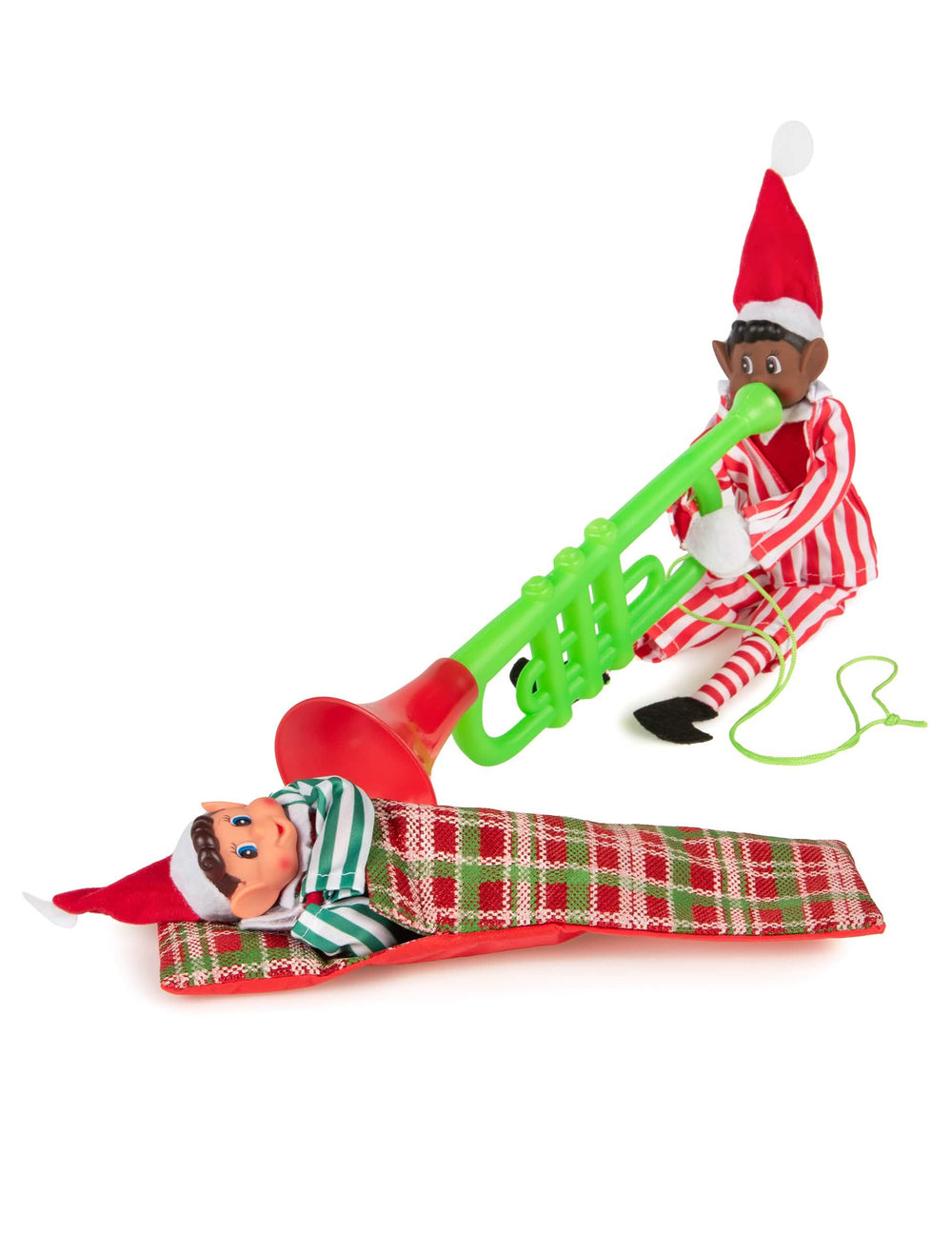 Mise en situation du sac de couchage avec oreiller pour lutin farceur