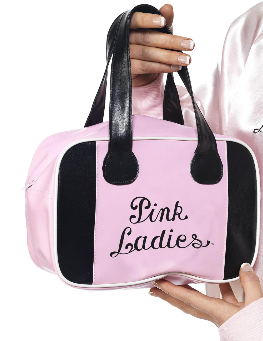 Pink Ladies Grease -kassi naisille vaaleanpunainen ja musta