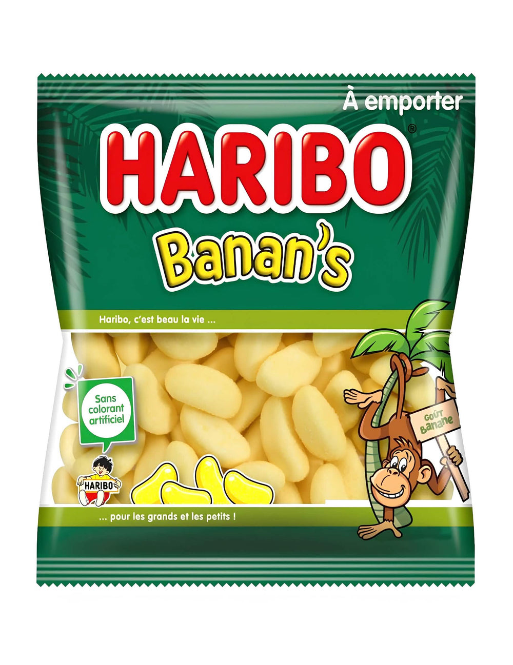 Karkkipussi Haribo-banaaninamuja aikuisille ja lapsille keltainen