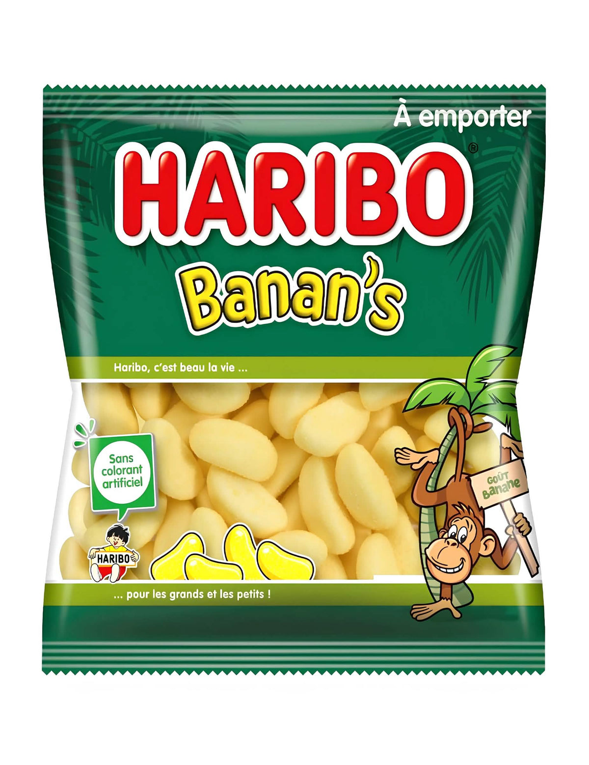 Karkkipussi Haribo-banaaninamuja aikuisille ja lapsille keltainen