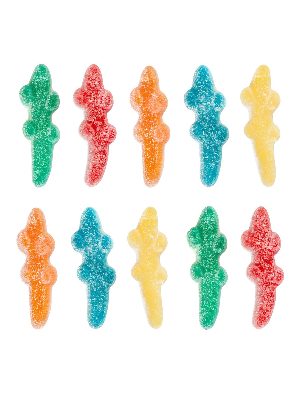 Assortiment des différentes couleurs du sachet de bonbons Croco PIK Haribo