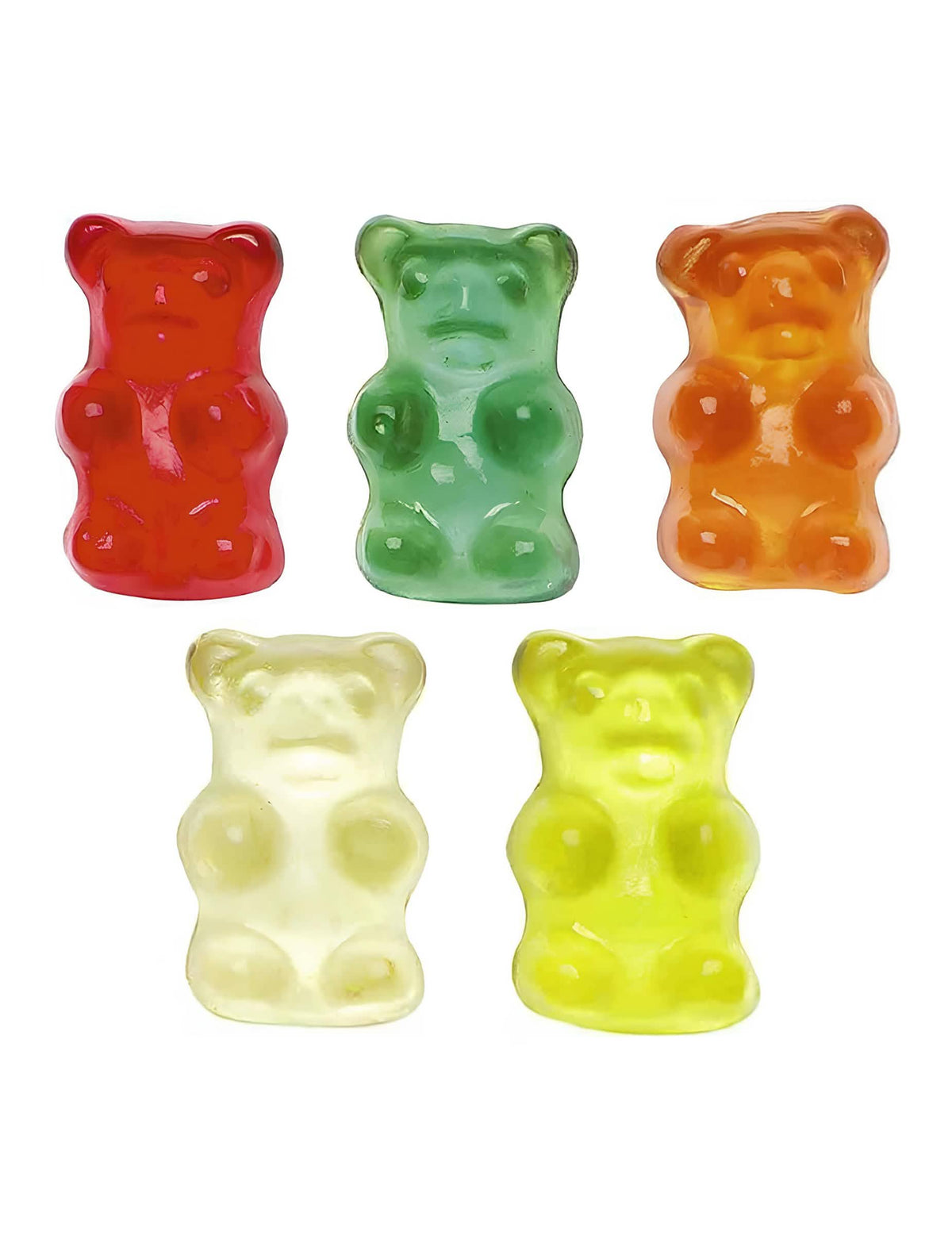 Lähikuva Haribon L'ours d'Or -karkin pussin monivärisistä karhunpennuista