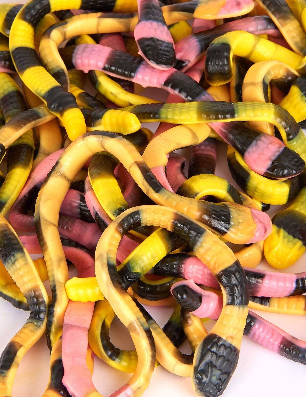 Sachet bonbons serpents Pit le python multicolores à rayures noires