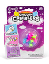 Vue de face de l'emballage des jouets licornes adhérentes Creeblers