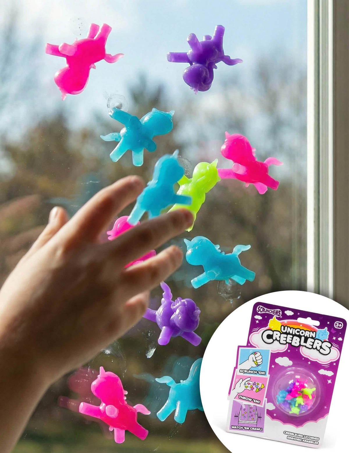 Jouets licornes adhérentes Creeblers pour enfant multicolores